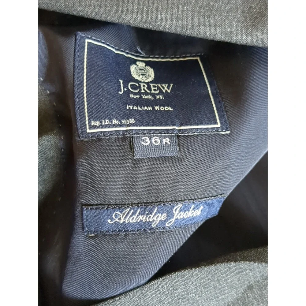 J Crew Aldridge‎ Wool Loro Piana Super 120s Blazer Sz 36 R Charcoal Gray